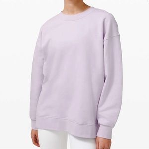 Lavender dew perfectly oversized crew by Lululemon.Like new! Worn twice